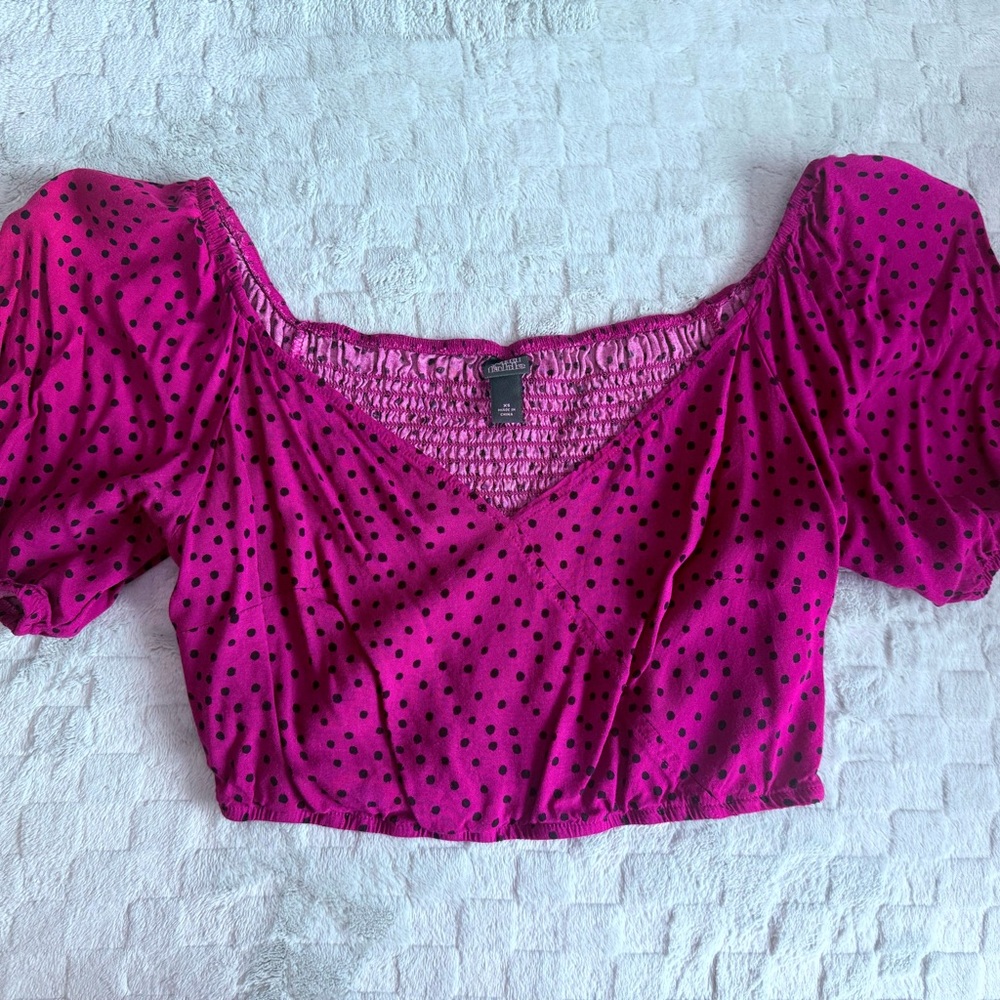 Pink Polka Dot Women's Crop Top